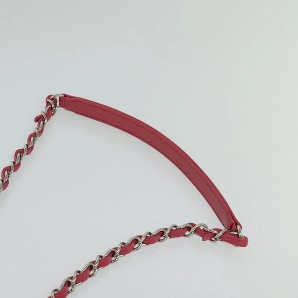 CHANEL Wicker Vanity Chain Shoulder Bag Rattan 2way Pink Silver CC Auth 114200AM - Picture 12 of 16